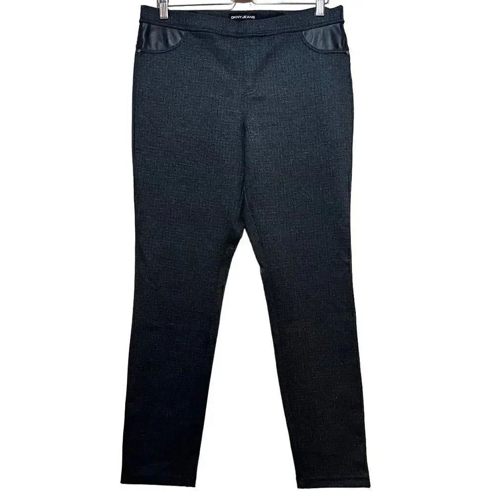 DKNY Pull on Charcoal Gray Pants Lg